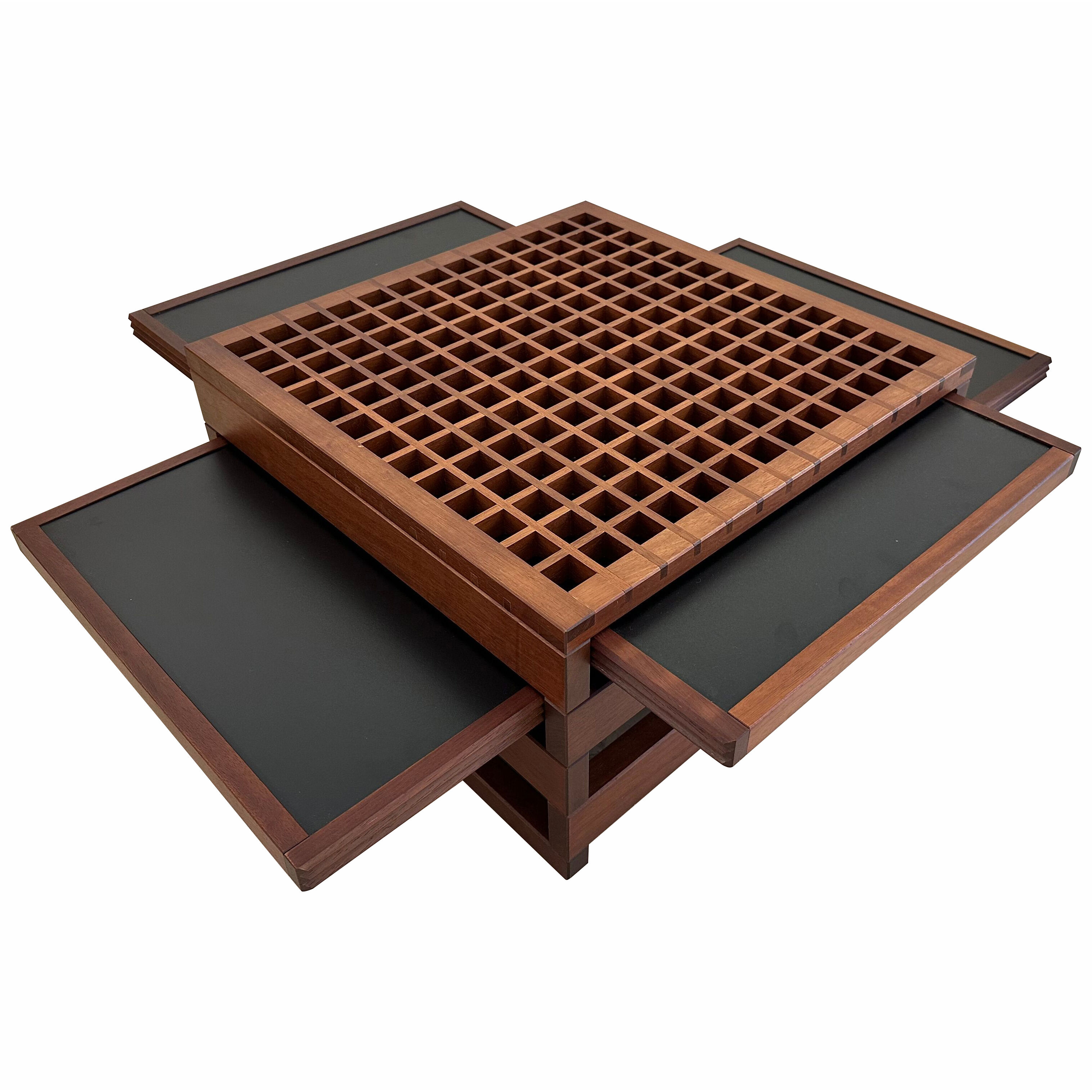 Modular Wood Coffee Table by Bernard Vuarnesson. France, 1980s