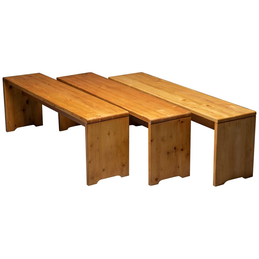 Pine Wood Bench by Charlotte Perriand for Les Arcs for sale at Pamono